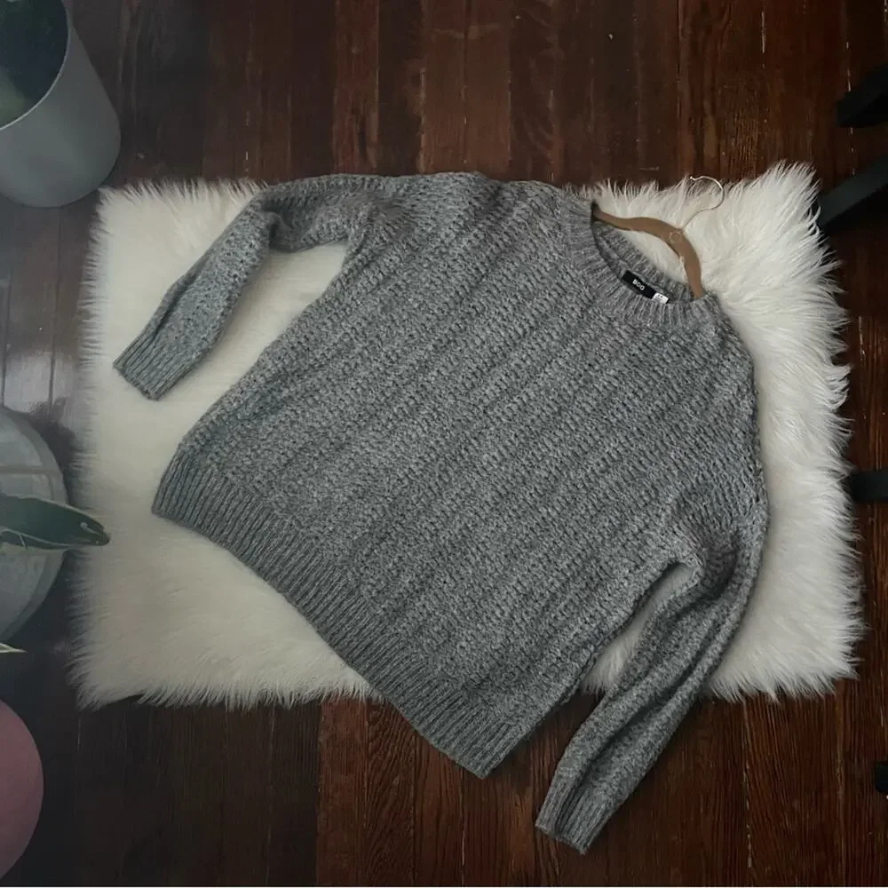 Grey Chunky Knit Cozy Sweater by BDG